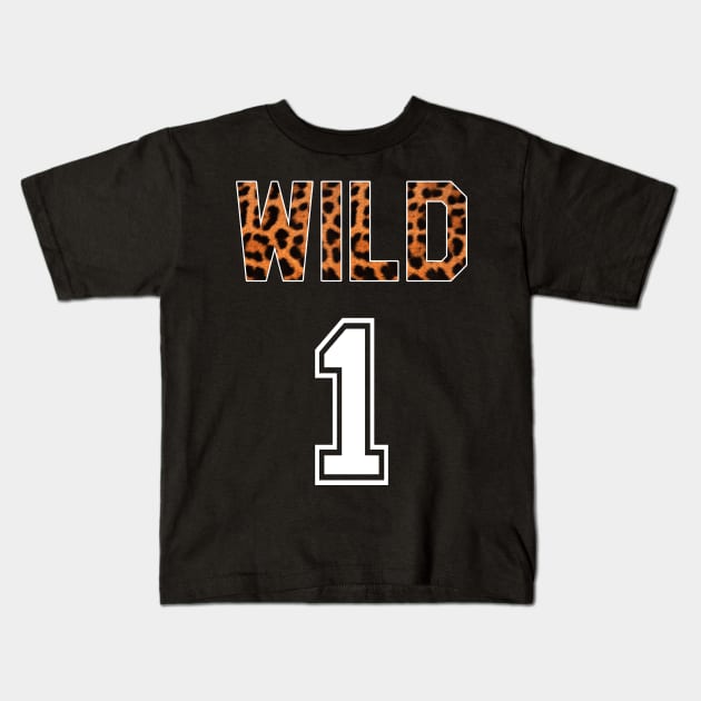 Wild Number 1 Leopard Print Kids T-Shirt by HighBrowDesigns